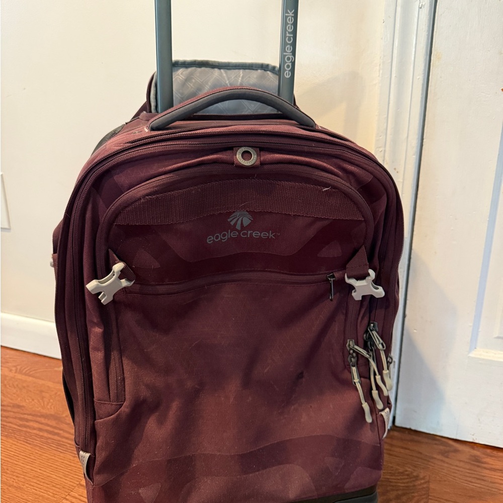 Maroon Carry-On Rolling Suitcase